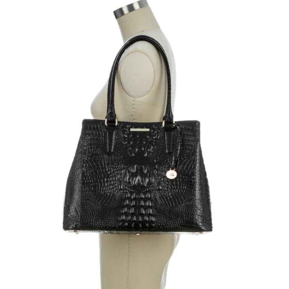 NEW Brahmin Black large croc Joan Tote